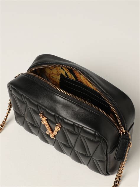 versace nappa bag|VERSACE Nappa Quilted Virtus Clutch Bag Black .